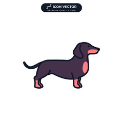 dachshund dog icon symbol template for graphic and web design collection logo vector illustration