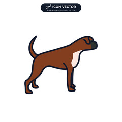 boxer dog icon symbol template for graphic and web design collection logo vector illustration