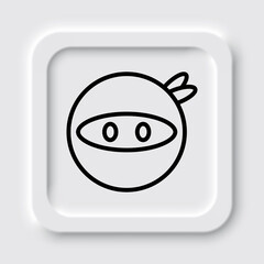 Ninja simple icon vector. Flat design. Neumorphism design.ai