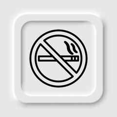 No smoking simple icon. Flat design. Neumorphism design.ai