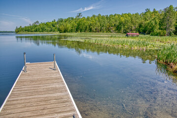 Fototapeta na wymiar Aerial View of an isolated Lake in Northern Minnesota