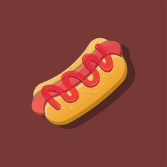 hot dog food illustration