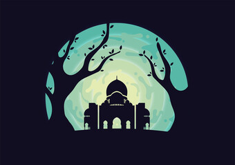 nature mosque illustration
