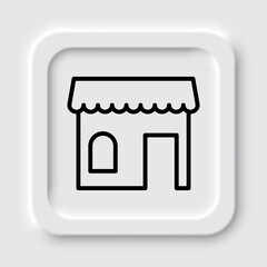 Shop simple icon vector. Flat design. Neumorphism design.ai