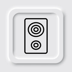 Speaker musical simple icon. Flat design. Neumorphism design.ai