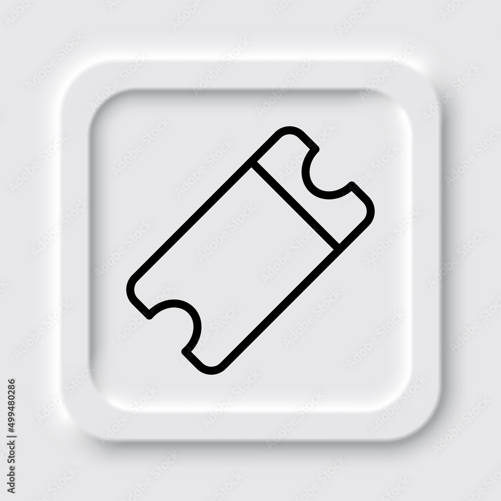 Aufkleber ticket simple icon vector. flat design. neumorphism design.ai