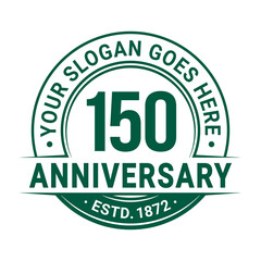 150 years anniversary logo design template. 150th anniversary celebrating logotype. Vector and illustration. 