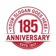 185 years anniversary logo design template. 185th anniversary celebrating logotype. Vector and illustration. 