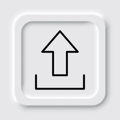 Upload simple icon, vector. Flat design. Neumorphism design.ai