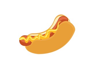 hot dog with mustard