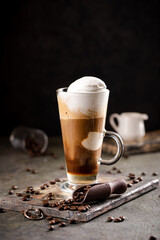 cup of coffee with beans