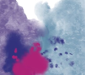 Hand painted watercolor background blue and violet 