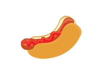 hot dog illustration ketchup 