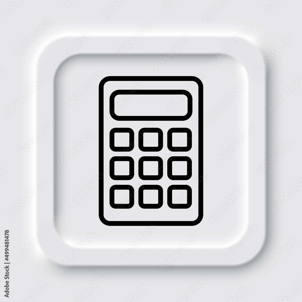 Poster calculator simple icon vector. flat design. neumorphism design.ai