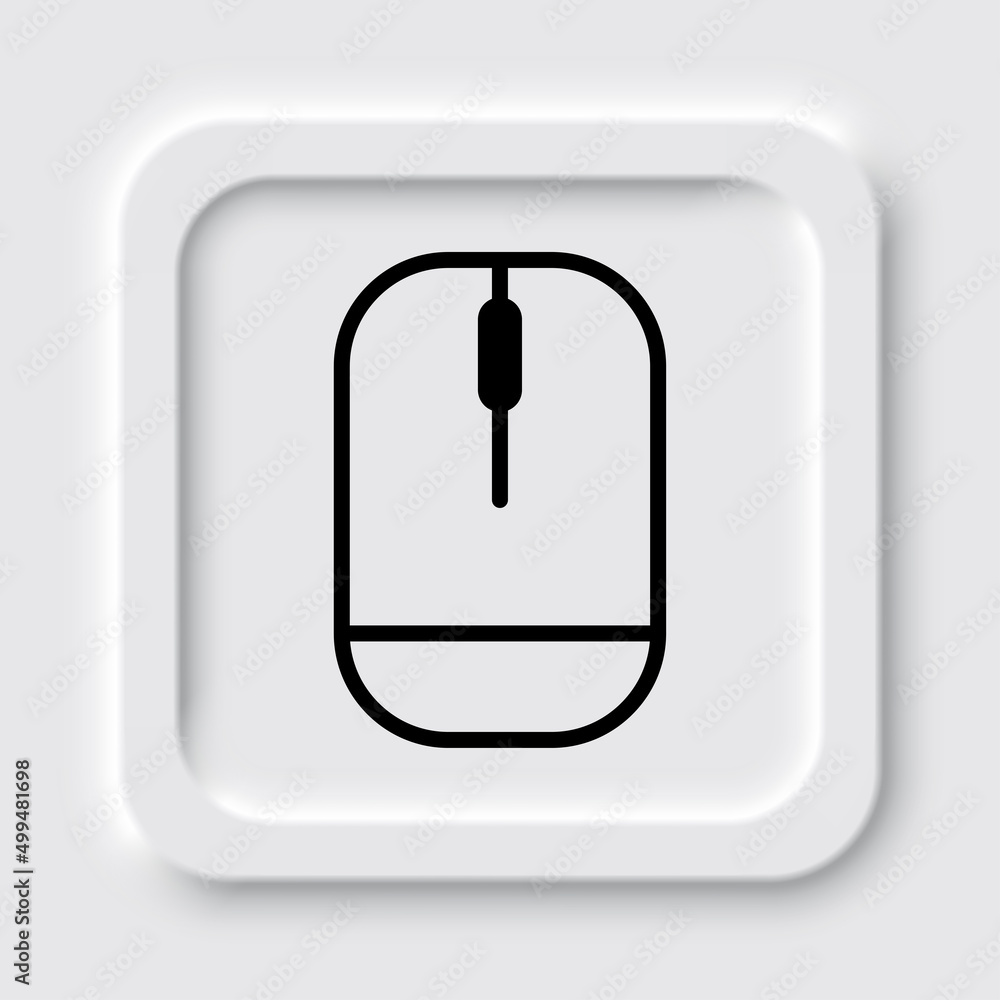 Poster Computer mouse simple icon vector. Flat design. Neumorphism design.ai
