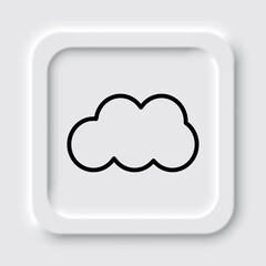 Cloud simple icon vector. Flat design. Neumorphism design.ai