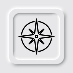 Compass simple icon vector. Flat design. Neumorphism design.ai