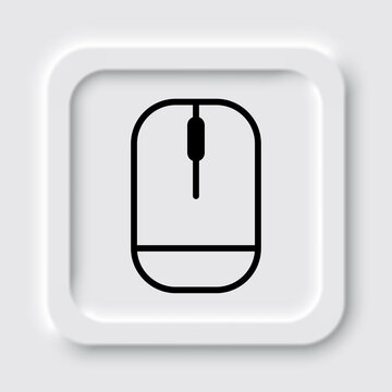 Computer mouse simple icon vector. Flat design. Neumorphism design.ai