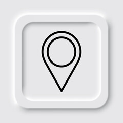Location pointer simple icon vector. Flat design. Neumorphism design.ai
