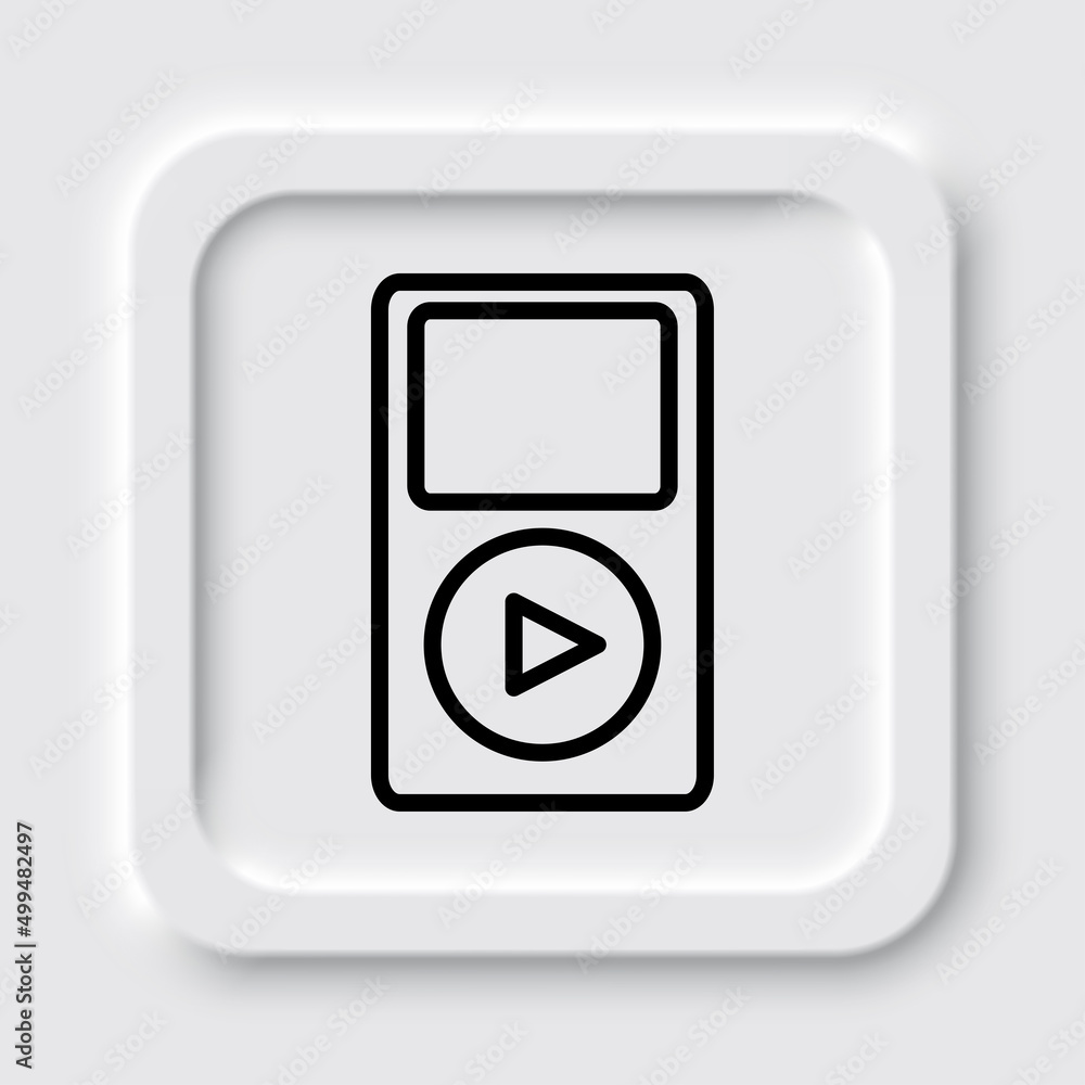Poster music player simple icon vector. flat design. neumorphism design.ai
