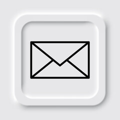 Message envelope simple icon vector. Flat design. Neumorphism design.ai