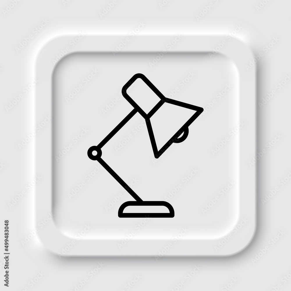 Poster table lamp simple icon vector. flat design. neumorphism design.ai