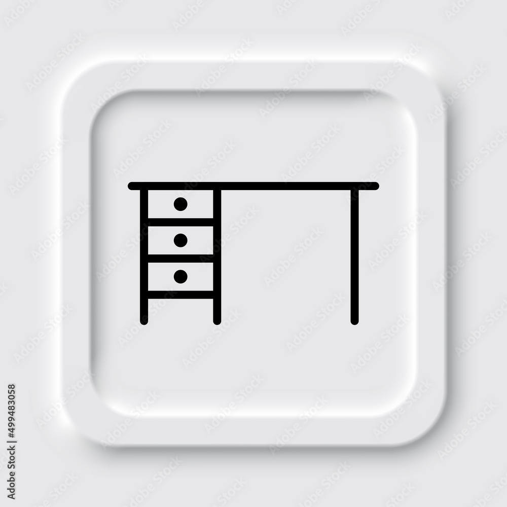 Poster table simple icon vector. flat design. neumorphism design.ai