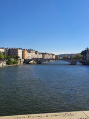 Fototapeta premium bridge over the river Saône 