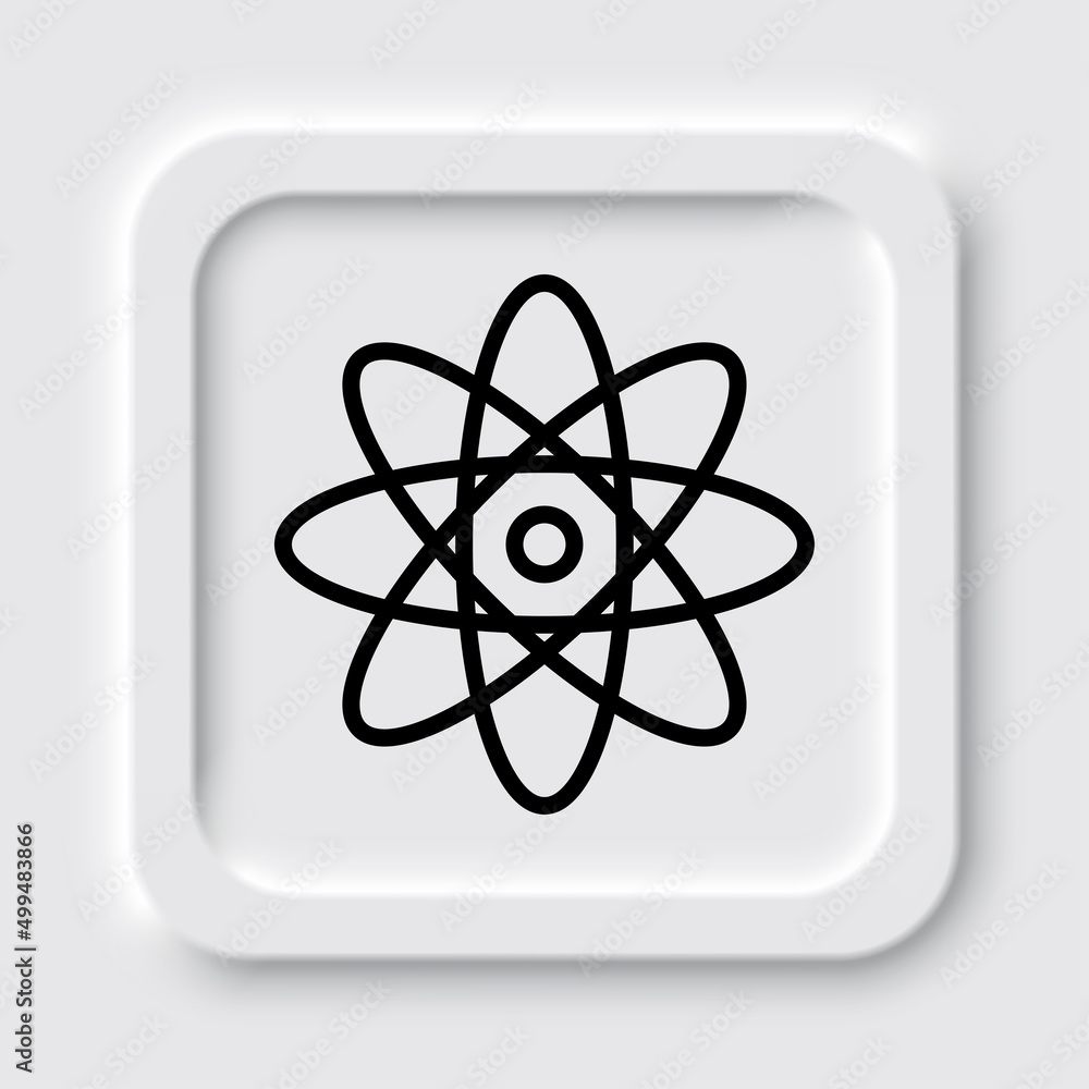 Poster atom simple icon vector. flat design. neumorphism design.ai