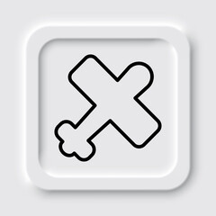 Obraz premium Aircraft simple icon, vector. Flat design. Neumorphism design.ai
