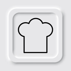 Chef hat, kitchen simple icon. Flat design. Neumorphism design.ai