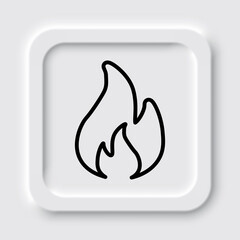 Fire simple icon vector. Flat design. Neumorphism design.ai