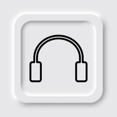 Headphone simple icon vector. Flat design. Neumorphism design.ai