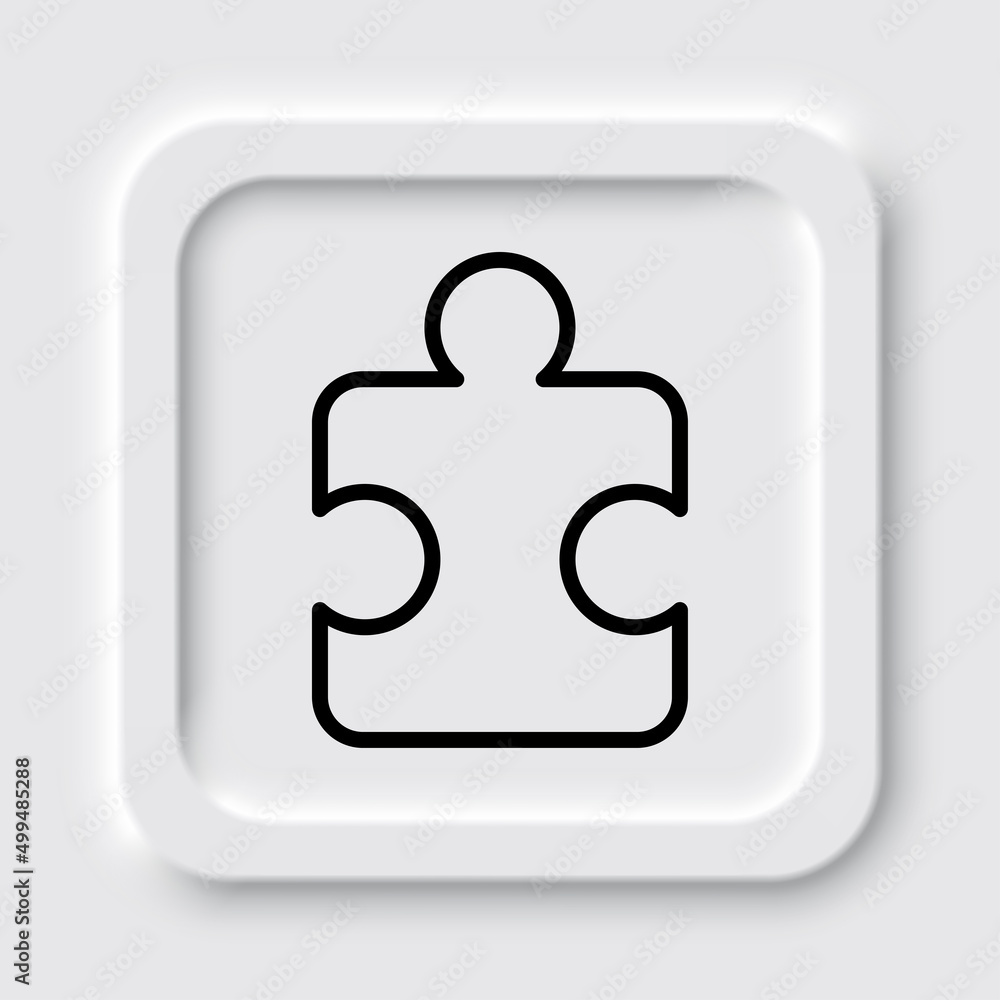 Poster puzzle simple icon vector. flat design. neumorphism design.ai