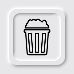 Popcorn simple icon vector. Flat design. Neumorphism design.ai