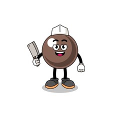 Fototapeta premium Mascot of tapioca pearl as a butcher