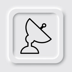 Satellite dish simple icon. Flat design. Neumorphism design.ai