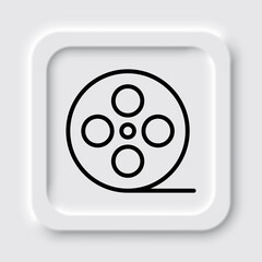 Video, film simple icon. Flat design. Neumorphism design.ai
