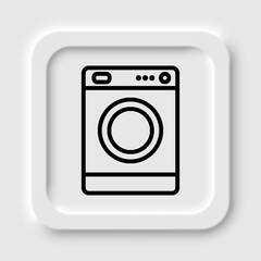 Washer simple icon vector. Flat design. Neumorphism design.ai