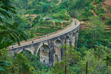 nine-arch bridge jungle mountains summer