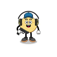 Obraz premium Character mascot of potato chip doing shooting range