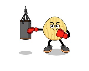 Illustration of potato chip boxer