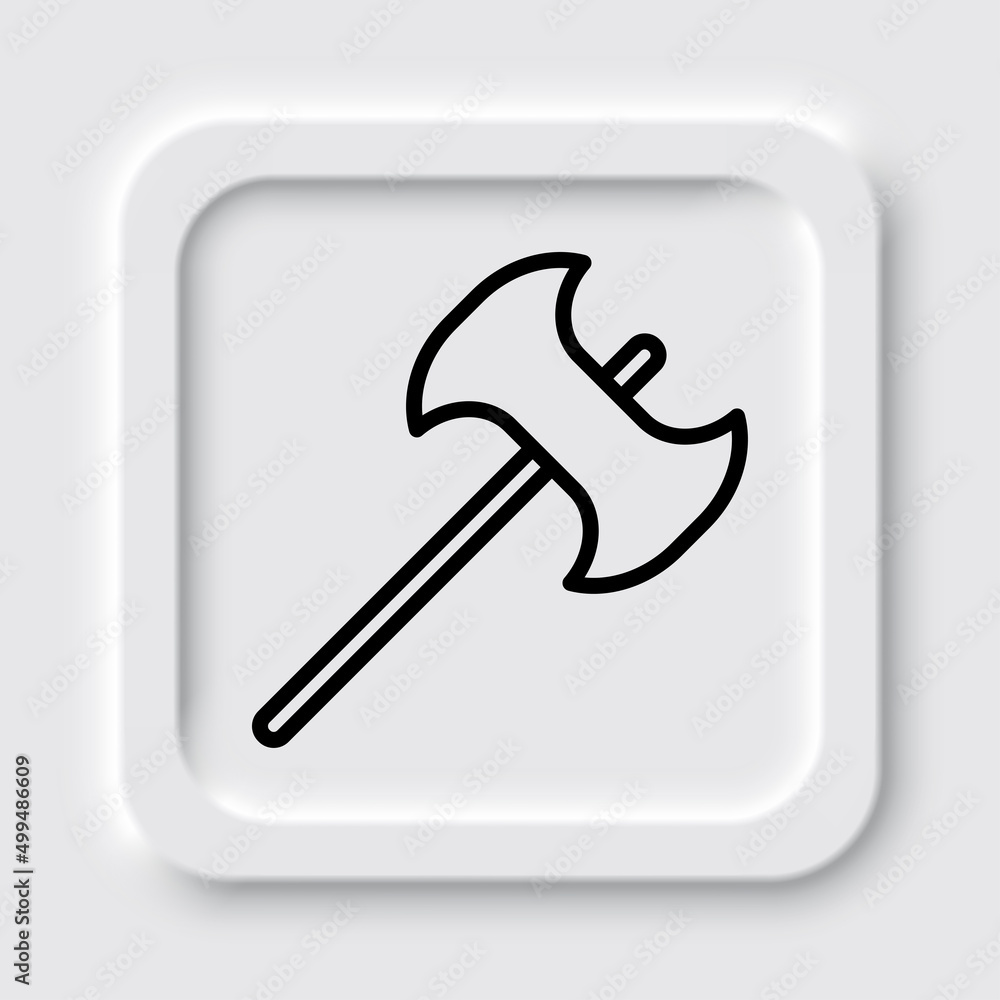 Poster axe simple icon vector. flat design. neumorphism design.ai