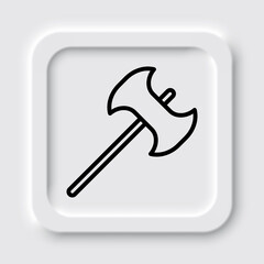Axe simple icon vector. Flat design. Neumorphism design.ai