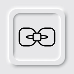 Bow simple icon. Flat design. Neumorphism design.ai