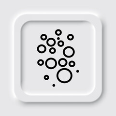 Bubbles simple icon. Flat design. Neumorphism design.ai