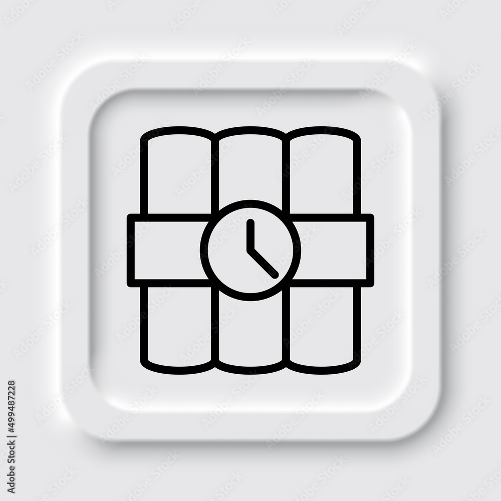 Poster dynamite simple icon vector. flat design. neumorphism design.ai