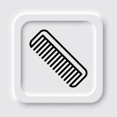 Hairbrush simple icon. Flat design. Neumorphism design.ai