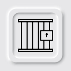 Jail simple icon. Flat design. Neumorphism design.ai