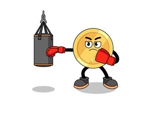 Illustration of euro coin boxer